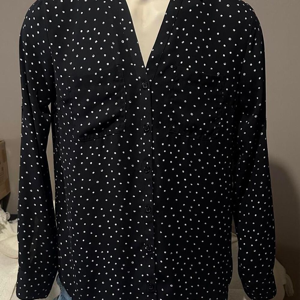 Maurices Women's Navy and Black Blouse